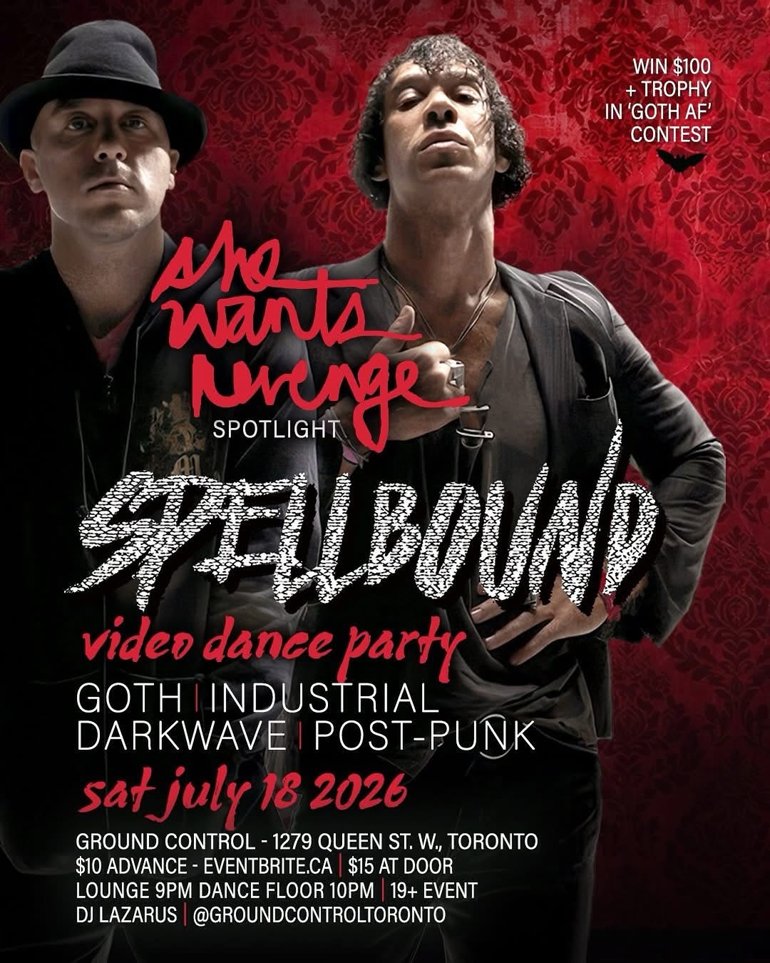 SPELLBOUND: Goth Darkwave Post-Punk Video Dance Party w/ She Wants Revenge Spotlight