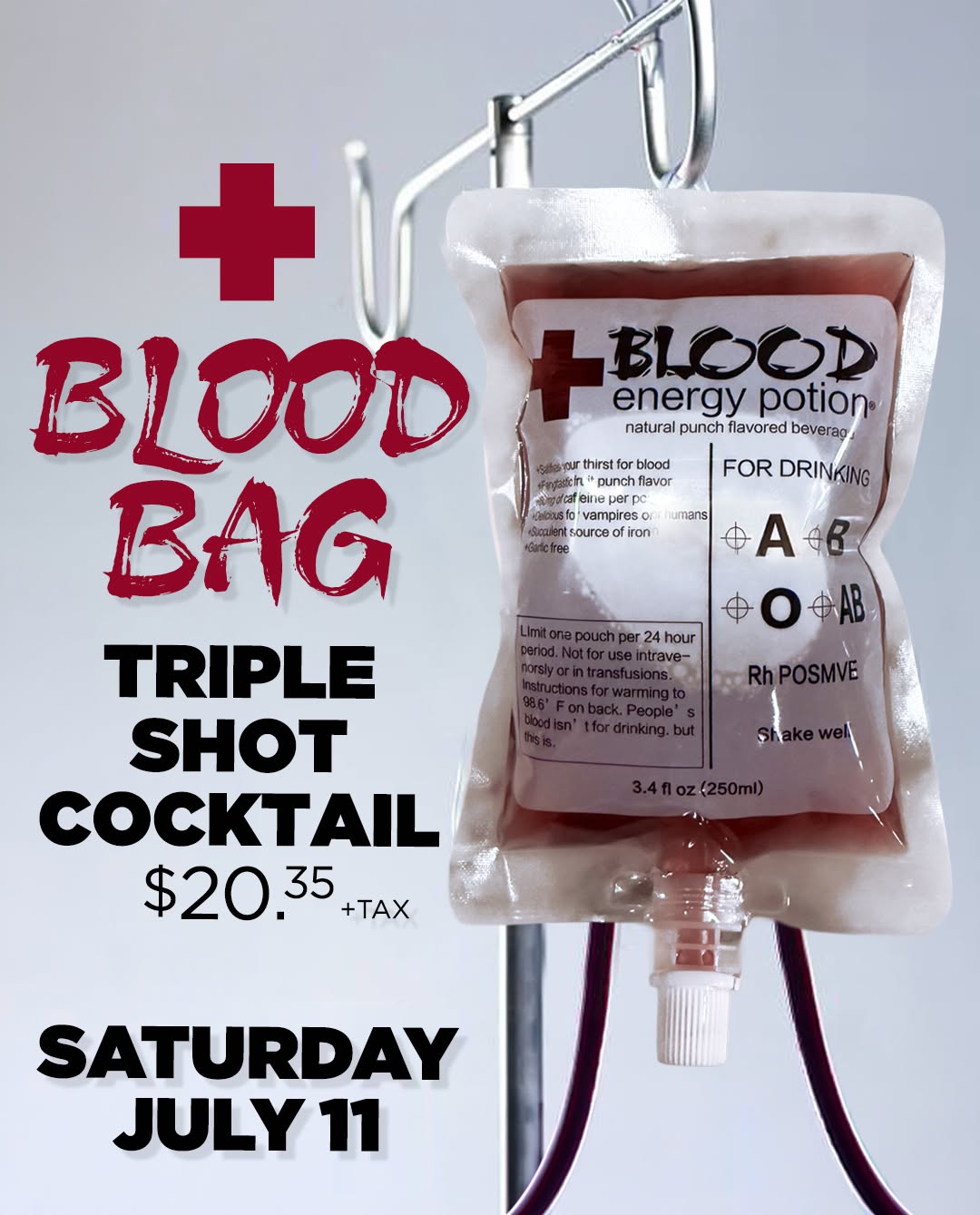 BLOOD BAG: Triple Shot Cocktail Night