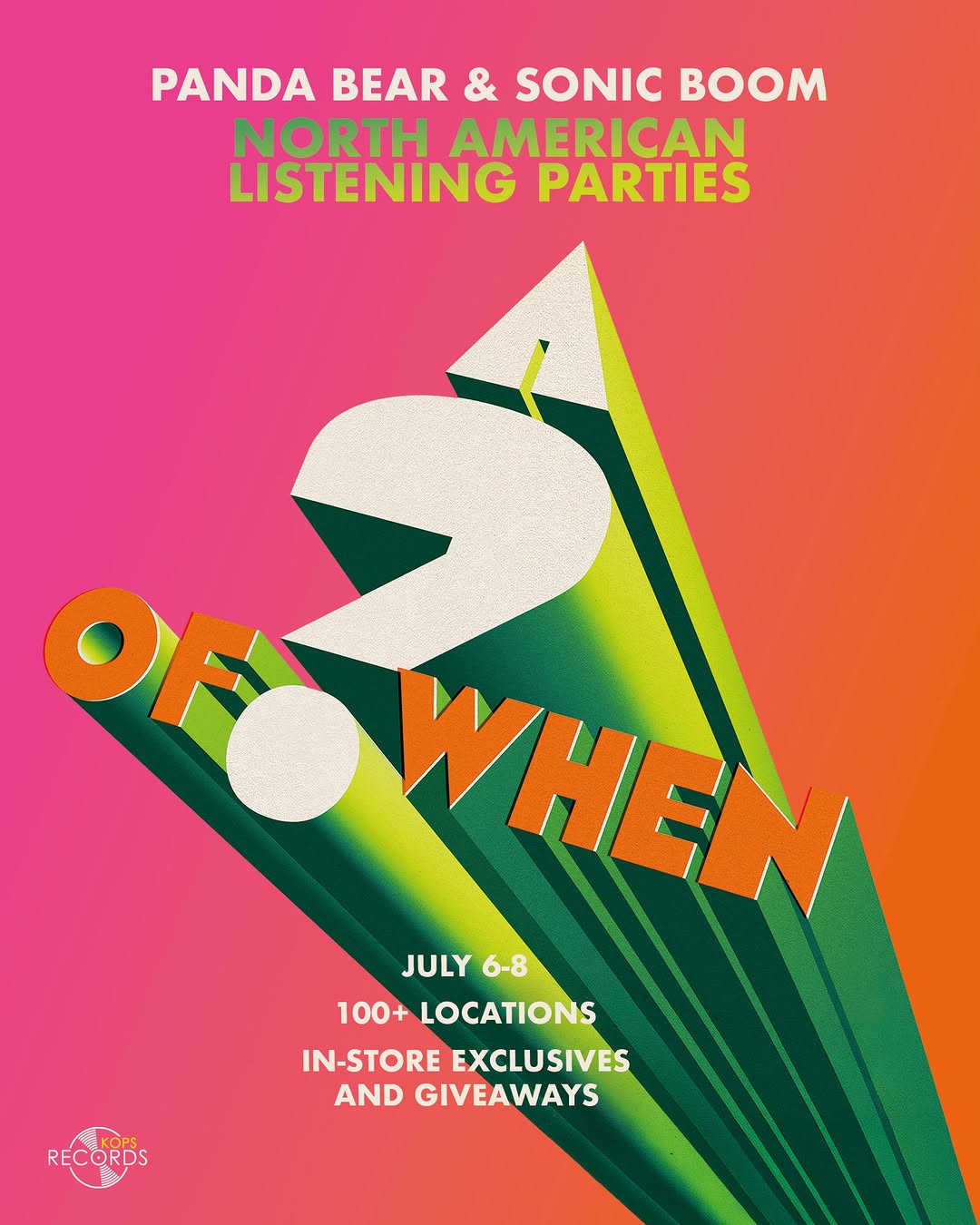 Panda Bear & Sonic Boom Listening Party (EARLY) at Kops Queen